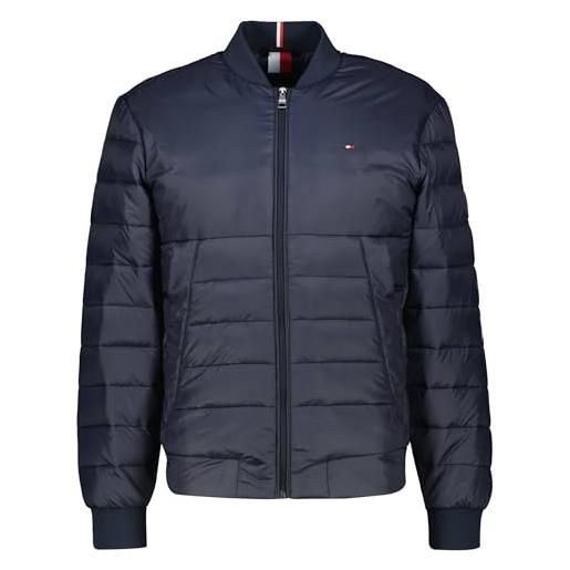 Tommy Hilfiger packable recycled quilt bomber mw0mw33731 giacche in tessuto, nero (black), l uomo