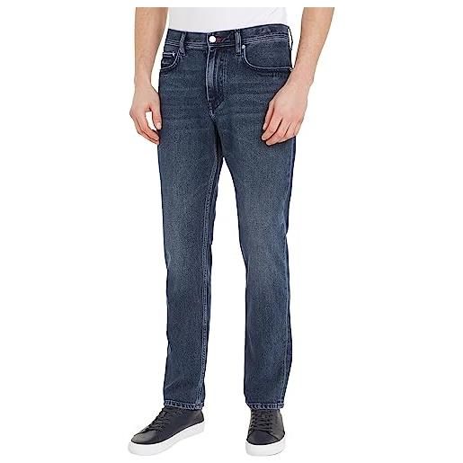 Tommy Hilfiger jeans uomo regular elasticizzati, blu (banks blue black), 40w / 32l