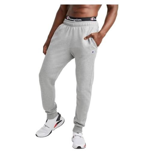 Champion powerblend retro fleece jogger pant pantaloni da uomo, grigio (oxford grigio), l