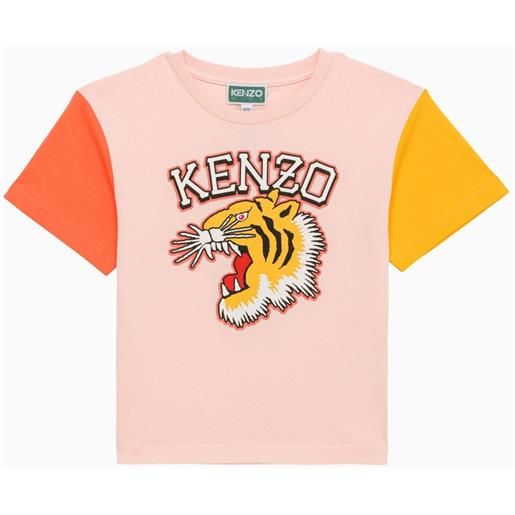 KENZO t-shirt rosa in cotone con stampa logo