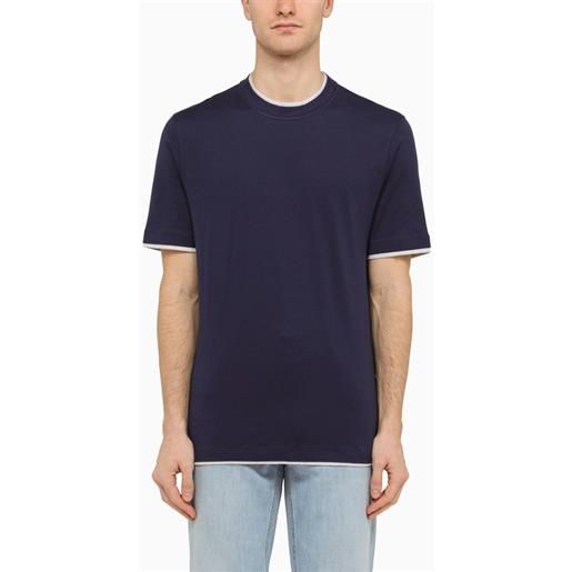 Brunello Cucinelli t-shirt in jersey di cotone blu