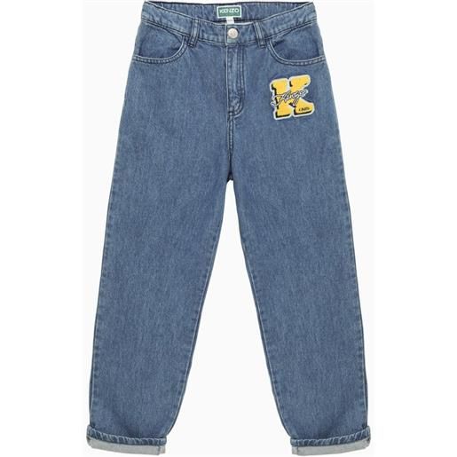 KENZO jeans blu in denim con patch logo