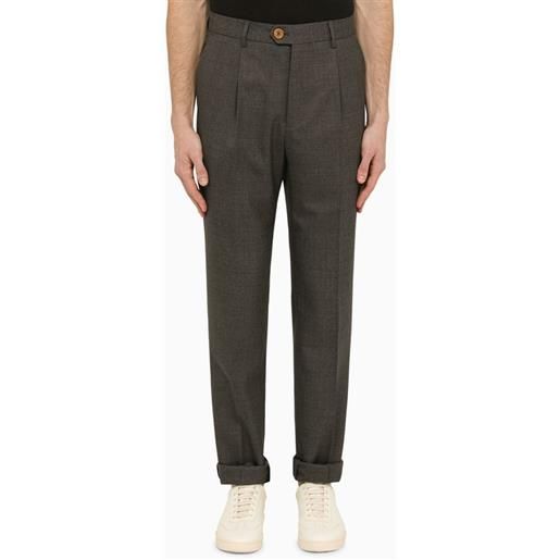 Brunello Cucinelli pantalone regolare grigio in lana