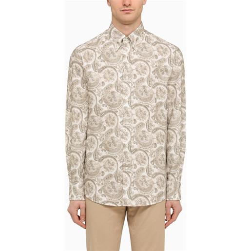 Brunello Cucinelli camicia in cotone con stampa paisley