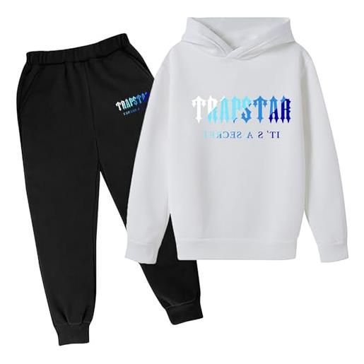 Generic trapstar bambino 12 anni trapstar bambini felpa con cappuccio top e pantaloni da jogging ragazzi set di abbigliamento con cappuccio tuta trap star