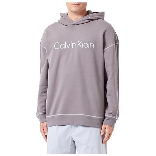 Calvin Klein l/s hoodie 000nm2484e felpe pesanti, grigio (charcoal grey), l uomo