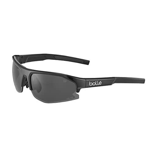 bollé bushnell bolt 2.0 s, occhiali unisex-adulto, nero (black shiny), s