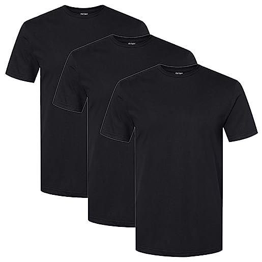 Gildan t-shirt in cotone elasticizzata, confezione multipla intimo, black soot (crew 3 pezzi), l (pacco da 3) uomo
