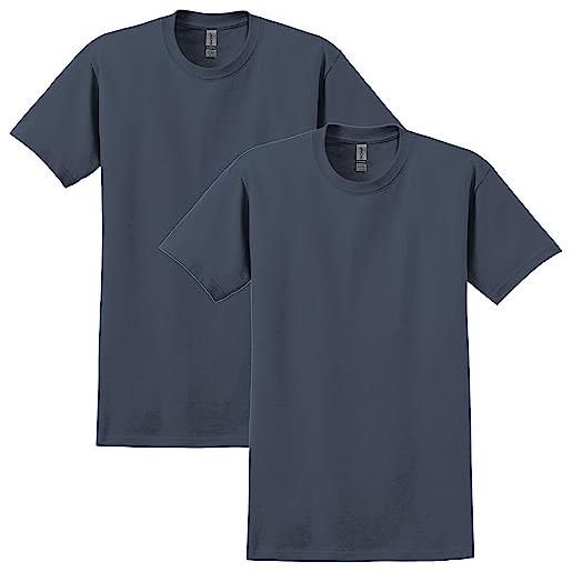 Gildan magliette ultra cotone stile g2000 t-shirt, indigo chinee (set di 2), l (pacco da 2) uomo