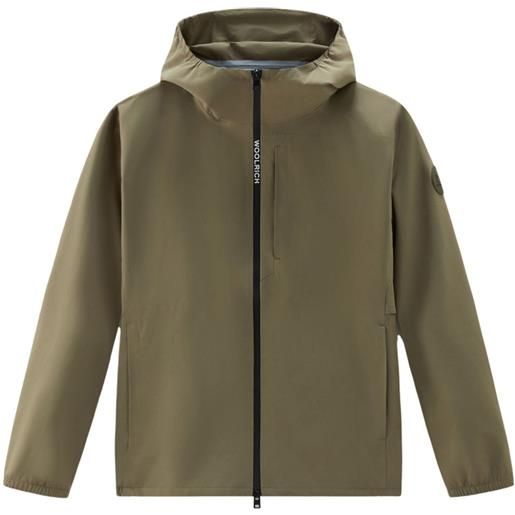 Woolrich giacca con cappuccio pacific two layers - verde