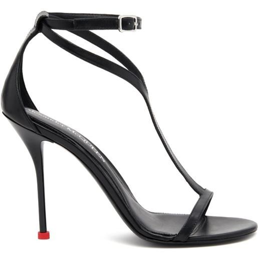 Alexander McQueen sandali in pelle harness 90mm - nero
