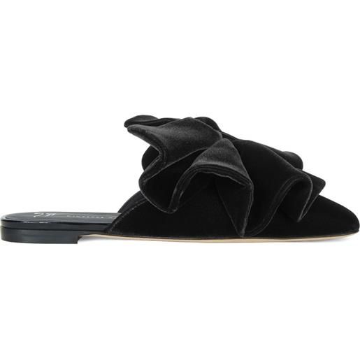 Giuseppe Zanotti slippers savarin con fiocco - nero
