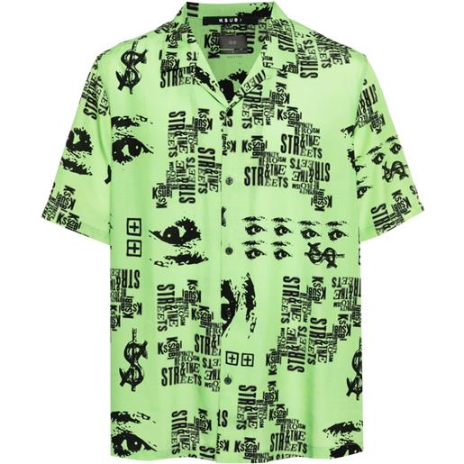 Ksubi camicia con stampa grafica - verde