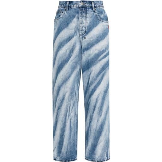 Ksubi jeans dritti a righe - blu