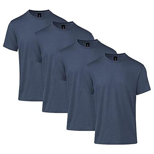 Gildan softstyle cvc-maglietta a maniche corte style g67000, confezione da 4 t-shirt, navy mist, m (pacco da 4) uomo