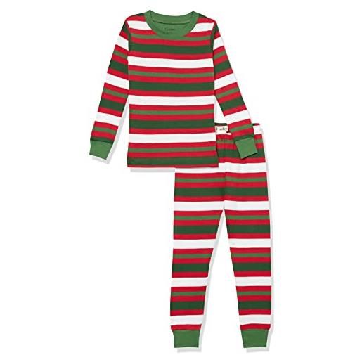 Hatley organic cotton long sleeve printed pyjama set pigiama, candy cane stripes, 4 years bambina