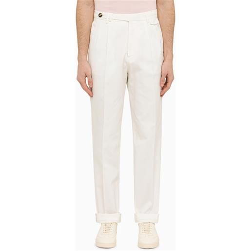 Brunello Cucinelli pantalone regolare bianco in cotone