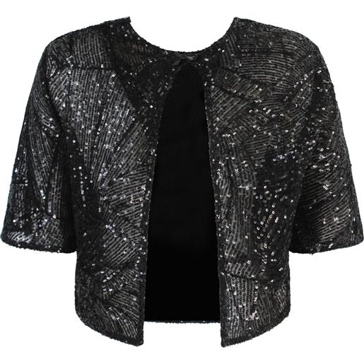 ANIYE BY crop top nero 'tracy' in paillettes per donna