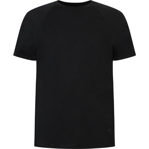 MOSCHINO t-shirt nera con bande logate per uomo