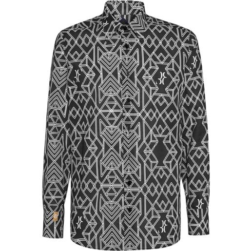 Billionaire camicia con stampa geometrica - nero