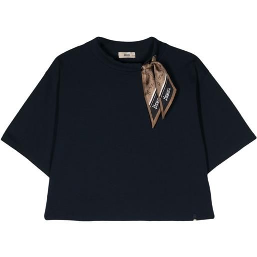 Herno t-shirt con dettaglio foulard - blu