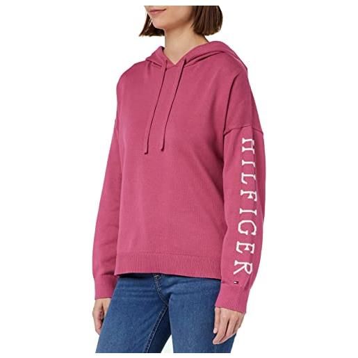 Tommy Hilfiger cotton graphic hoodie sweater ww0ww37744 maglioni, marrone (countryside khaki), m donna