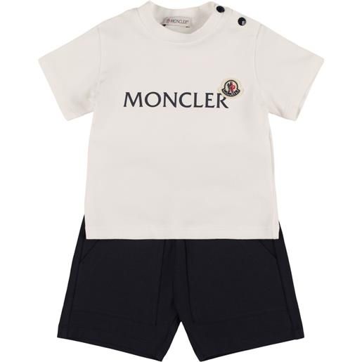 MONCLER t-shirt e shorts in misto cotone con logo
