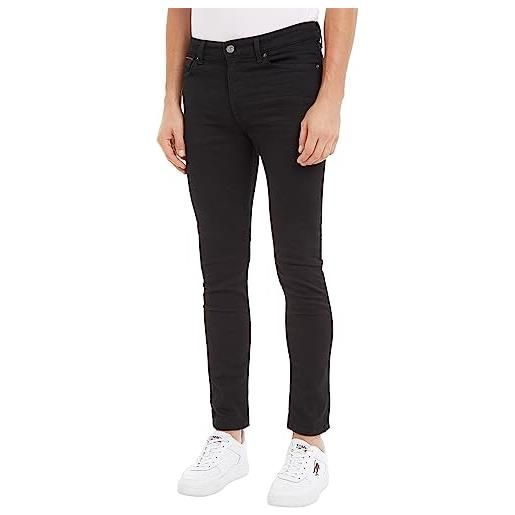 Tommy Jeans jeans uomo simon skinny elasticizzati, nero (new black stretch), 31w / 36l