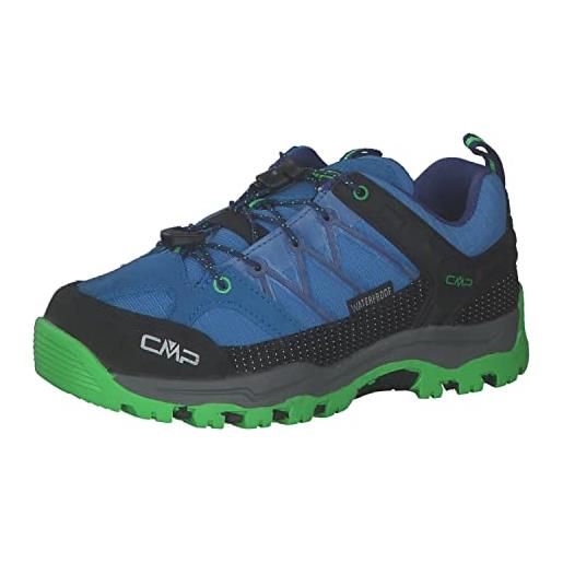 CMP kids rigel low trekking shoes wp, scarpe da trekking unisex - bambini e ragazzi, danube-bluish, 34 eu