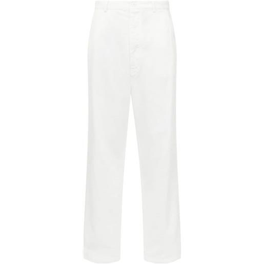 MM6 Maison Margiela pantaloni dritti a vita media - bianco