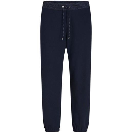 ETRO pantaloni sportivi con applicazione pegaso - blu