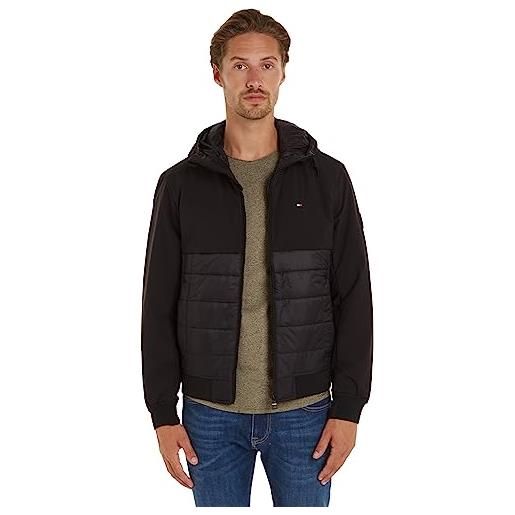 Tommy Hilfiger giacca uomo hooded jacket giacca da mezza stagione, nero (black), xxl