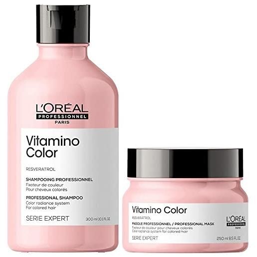 L'OREAL PROFESSIONNEL l'oréal professionnel paris | kit shampoo vitamino color 300 ml + maschera 250 ml | routine anti-sbiadimento per capelli colorati