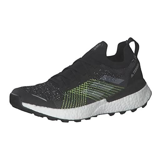 adidas terrex two ultra primeblue w, scarpe da trail running donna, nero, bianco, giallo (negbás ftwbla amasol), 37 1/3 eu