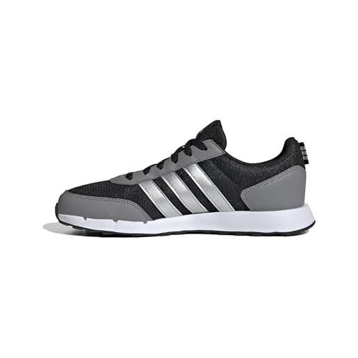 adidas run50s, scarpe da ginnastica donna, core nero argento con grigio tre, 38 eu