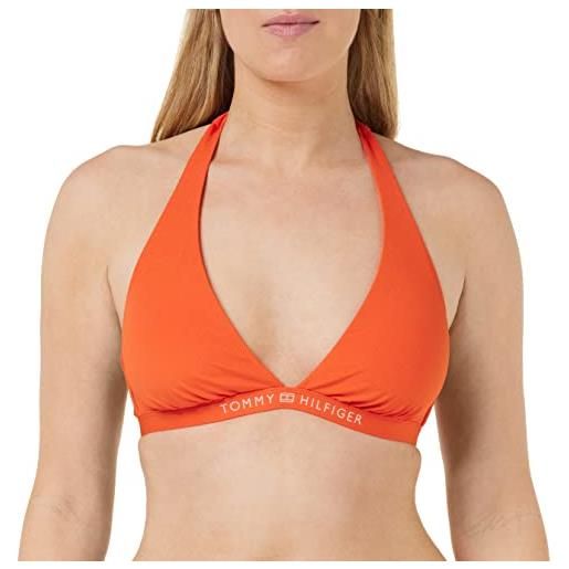 Tommy Hilfiger top bikini a triangolo donna imbottitura estraibile, arancione (deep orange), xl