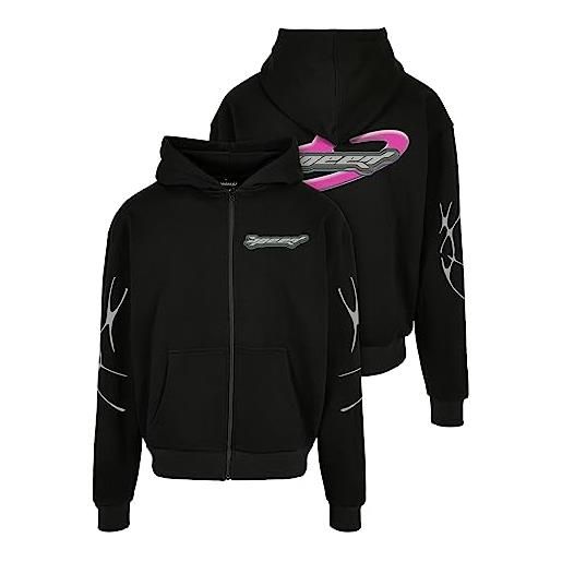 Mister Tee speed logo zip jacket felpa con cappuccio, black, xxl uomo