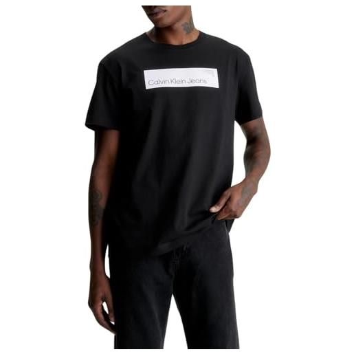 Calvin Klein Jeans hyper real box logo tee j30j324018 magliette a maniche corte, nero (ck black), m uomo