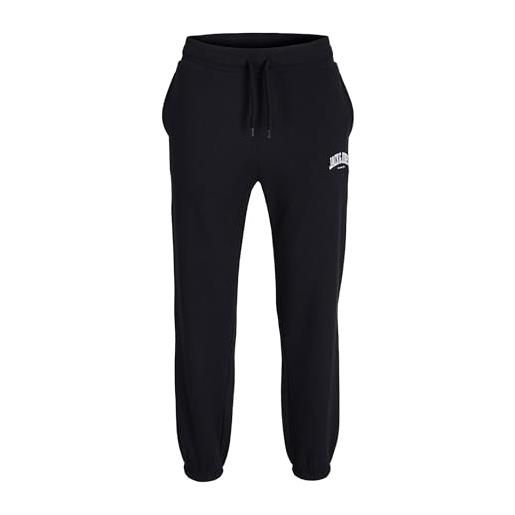 JACK & JONES men sweatpants jogger with logo print sports pants training trousers jpstkane, colore: nero, taglia pantalone: m
