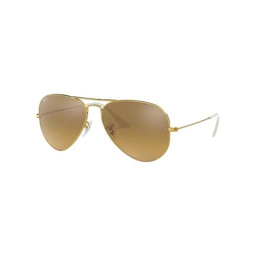 Ray-Ban rb3025 aviator occhiali da sole unisex adulto, oro (arista), 58 mm