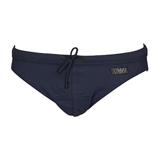 Emporio Armani swimwear men's black label low swim briefs, navy blue, 48, blu navy