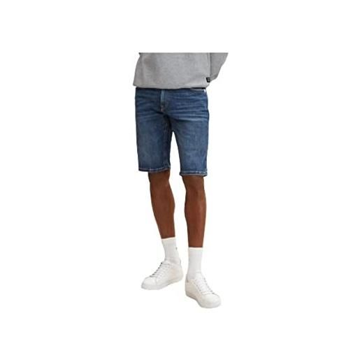 TOM TAILOR bermuda jeans shorts, uomo, blu (clean mid stone blue denim 10113), 40