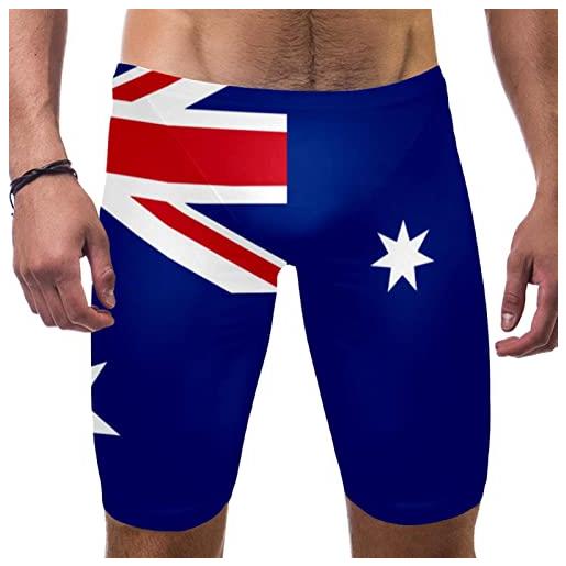 DAPHL costume da bagno da bagno con bandiera australiana da uomo a secchezza rapida da allenamento, multicolore, large