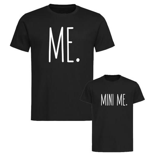 love print coppia di t-shirt magliette padre e figlio/figlia idea regalo festa del papà me mini me black love (nero bimbo 3 anni, m)
