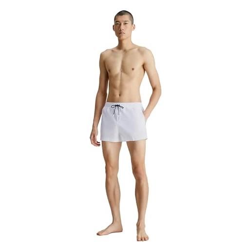 Calvin Klein pantaloncino da bagno uomo short drawstring lungo, bianco (pvh classic white), xl