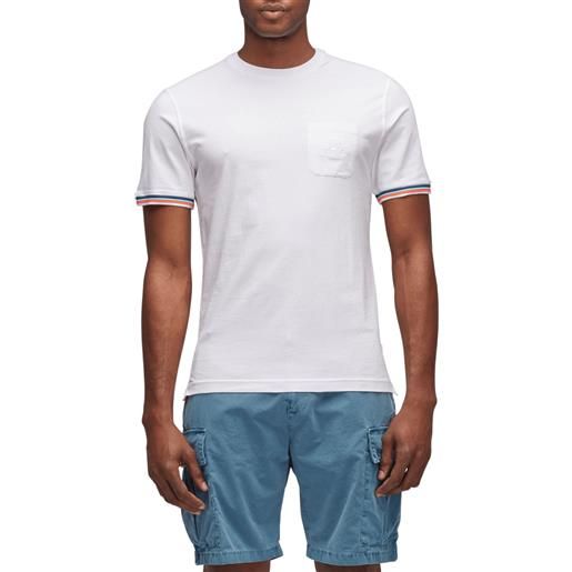 SUNDEK t-shirt finn girocollo con taschino mezze maniche uomo