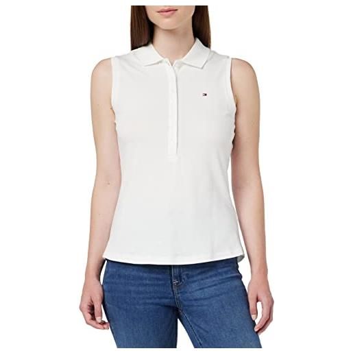 Tommy Hilfiger maglietta polo maniche corte donna senza maniche, bianco (ecru), xxl