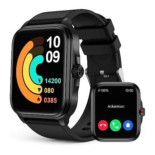 EGQINR smartwatch uomo donna, smartwatch hd da 1,91, orologio fitness con monitor mett/temperatura, smartwatch impermeabile ip67 compatibile con android e ios