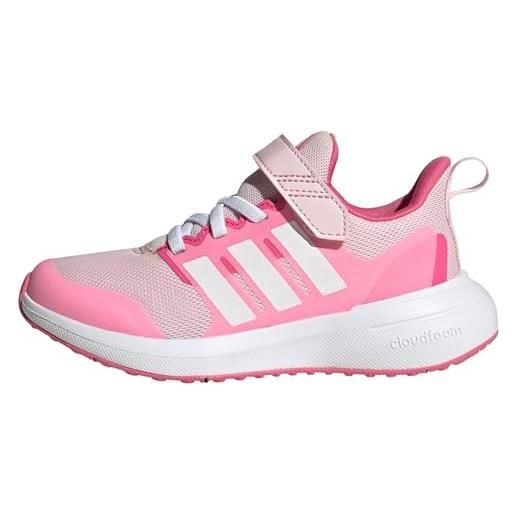 adidas fortarun 2.0 cloudfoam elastic lace top strap, sneakers, unisex - bambini e ragazzi, clear pink ftwr white bliss pink, 29 eu