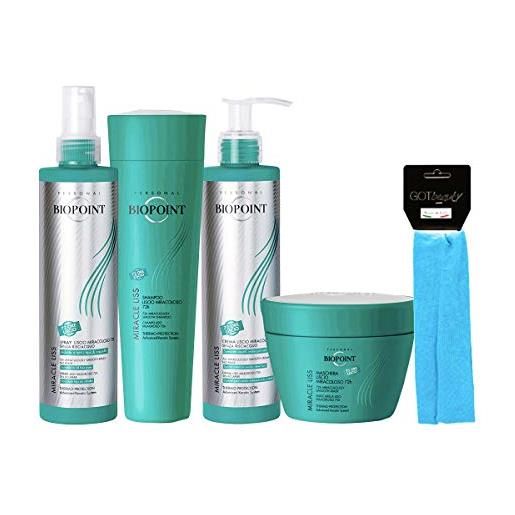 DC CASA biopoint set miracle liss: shampoo 200 ml + maschera 200 ml + spray 200 ml + crema 72h 200 ml + fascia capelli